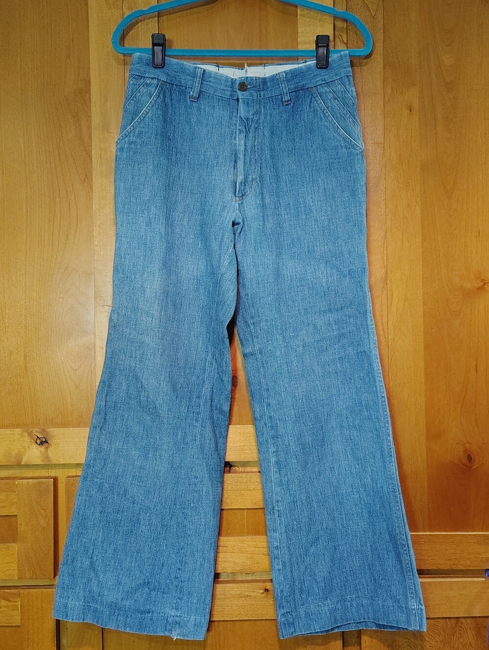 Levi's Panatela Vintage 70s Denim Jeans Flare Leg Pockets Zip Pants Blue